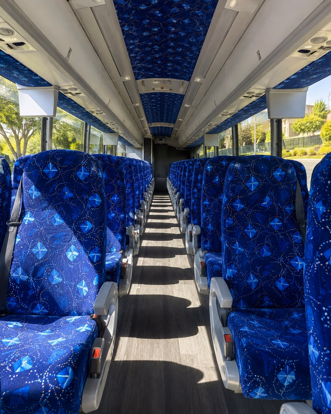 56 passenger charter bus inside